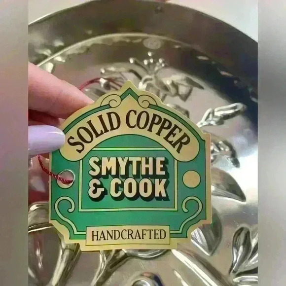 New Smythe & Cook Solid Copper Flowers Cookware Original Tags 10" - Picture 4 of 8